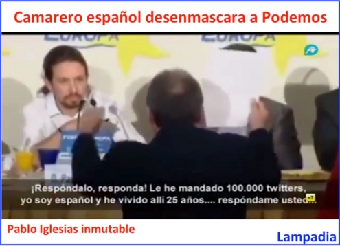 Trabajador español cuadra a Iglesias y Monedero