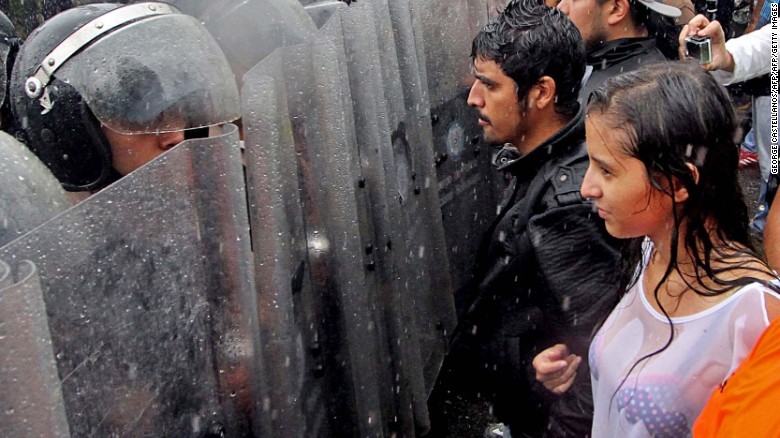 A demonstration against the government is held last month in San Cristobal.