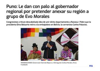 Su cómplice es el traicionero Gobernador de Puno